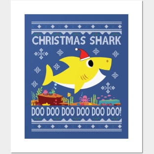 Baby Shark Christmas Knit Posters and Art